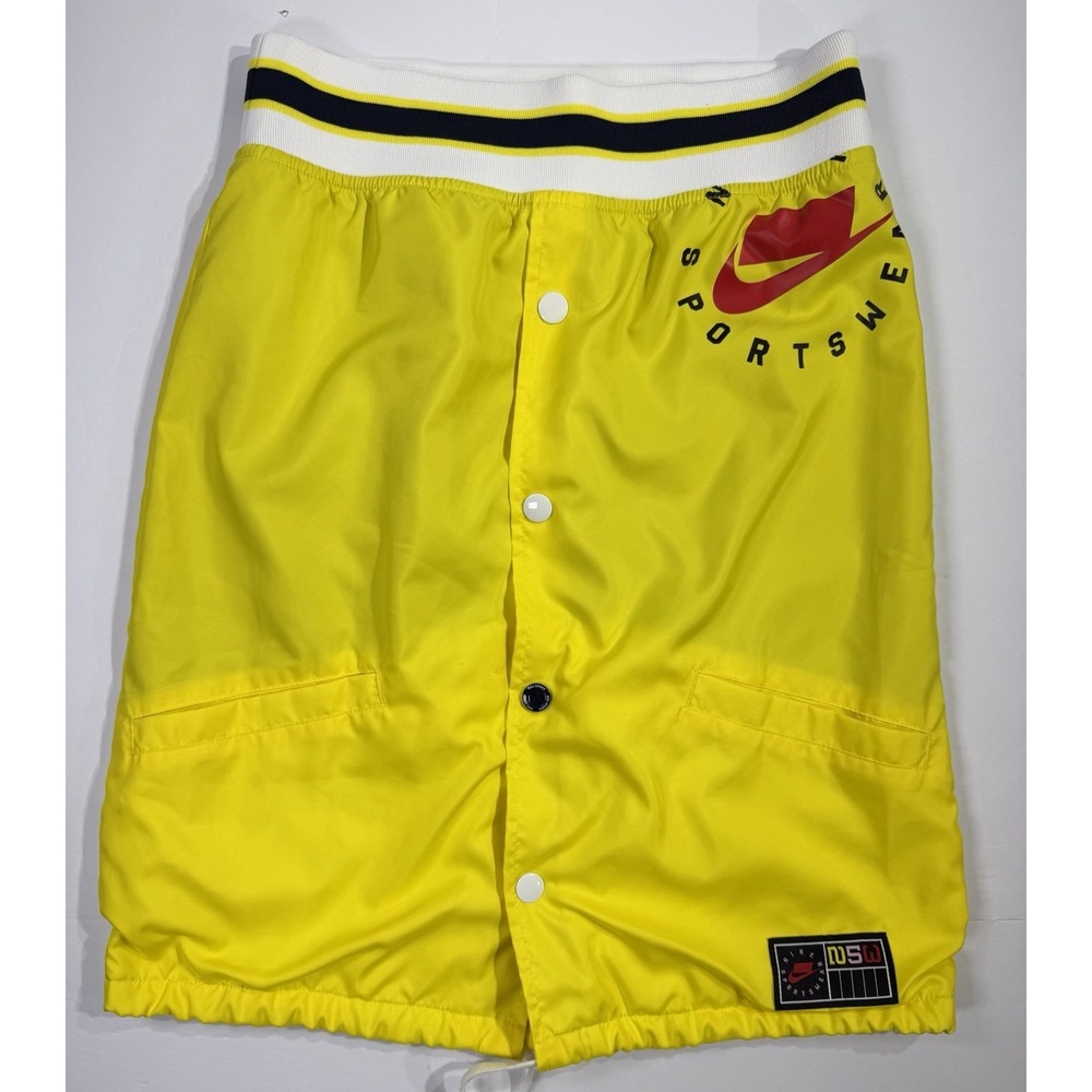 Vintage Nike Sportswear NSW Yellow Snap Button Skirt Womens Streetwear
